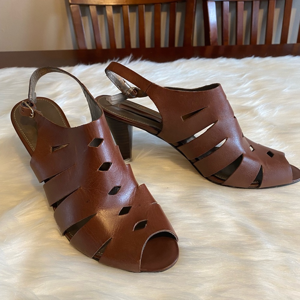 (NEW) Bandolino Leather Heel Sandal, Size 9
